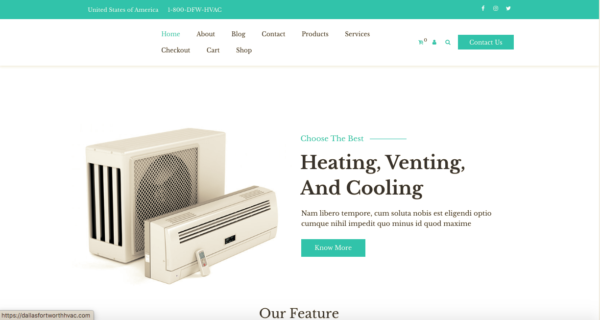 Dallas Fort Worth HVAC Website is For Sale